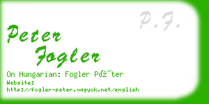 peter fogler business card